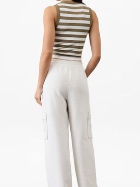 NWT Renew Seamless Muscle Tank - Olive/Brown Stripe